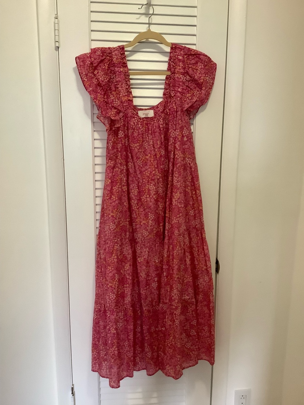 Sirens Pink Floral Ruffled Sleeve Maxi Dress